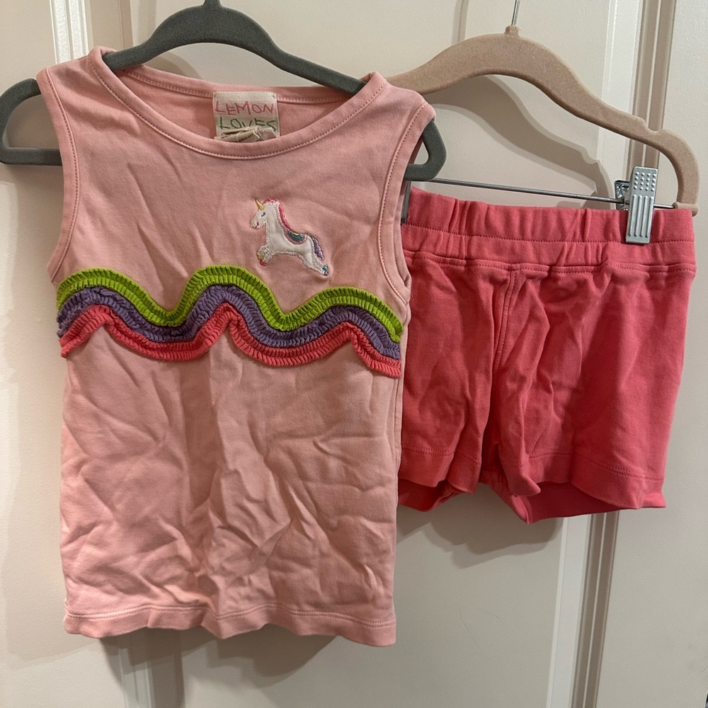 Lemon Loves Lime Pink Tank and Shorts Set